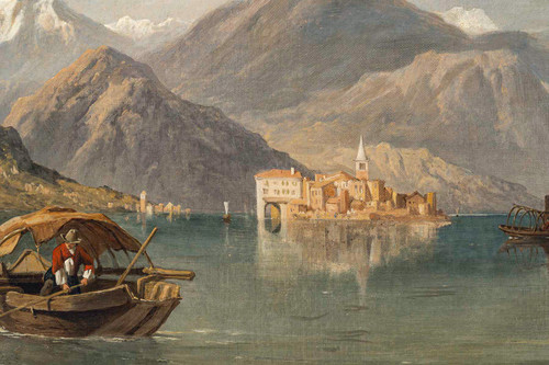 Georges Clarkson Stanfield Vue du Lac Majeur huile sur toile vers 1865-1870