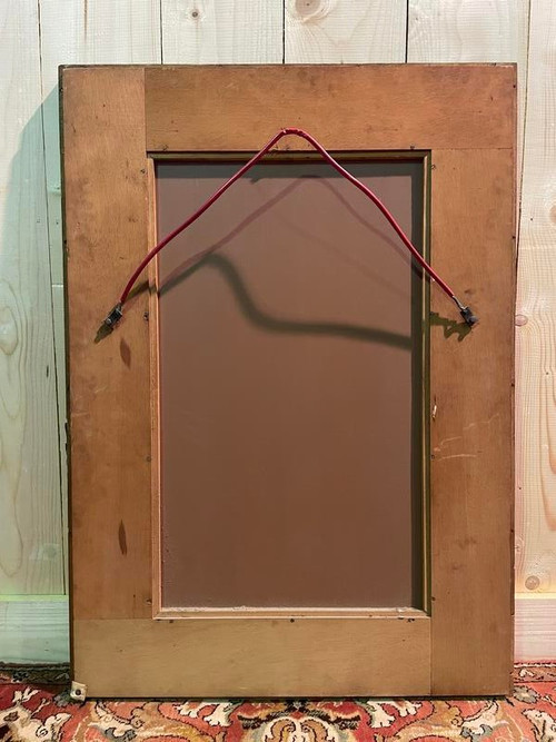 Venezianischer Spiegel aus Eglomisé-Glas und vergoldetem Holz