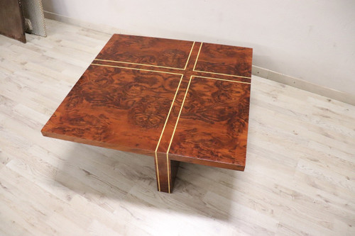 Quadratischer Couchtisch aus Wurzelholz, 1970er