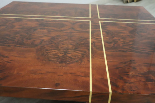 Quadratischer Couchtisch aus Wurzelholz, 1970er