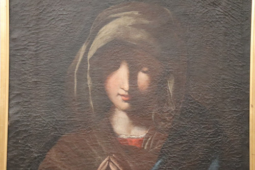 Ecole Italienne, Vierge en Prière, Huile sur Toile