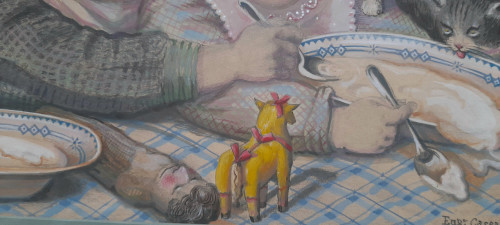 Dessin aquarellé  signé  et daté 