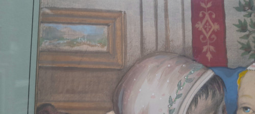 Dessin aquarellé  signé  et daté 