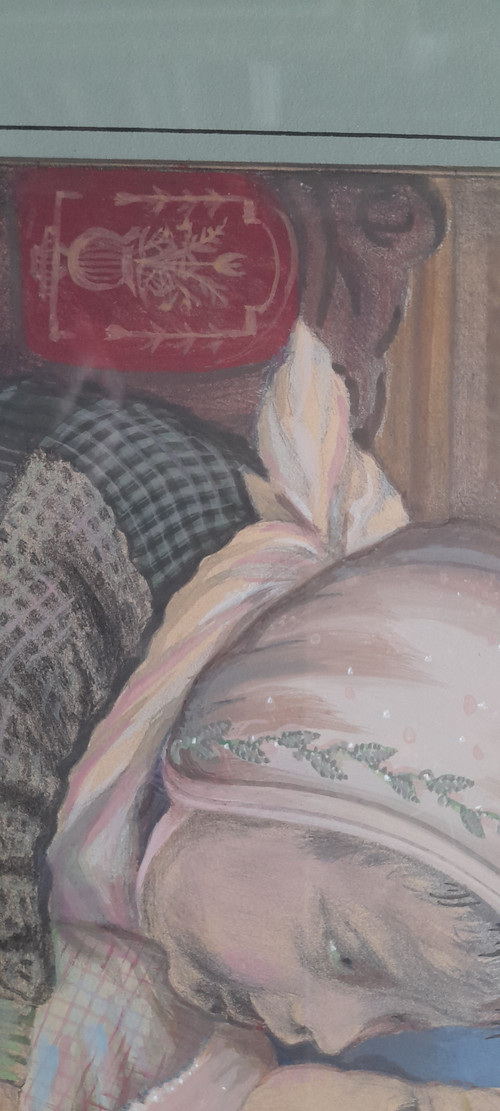 Dessin aquarellé  signé  et daté 