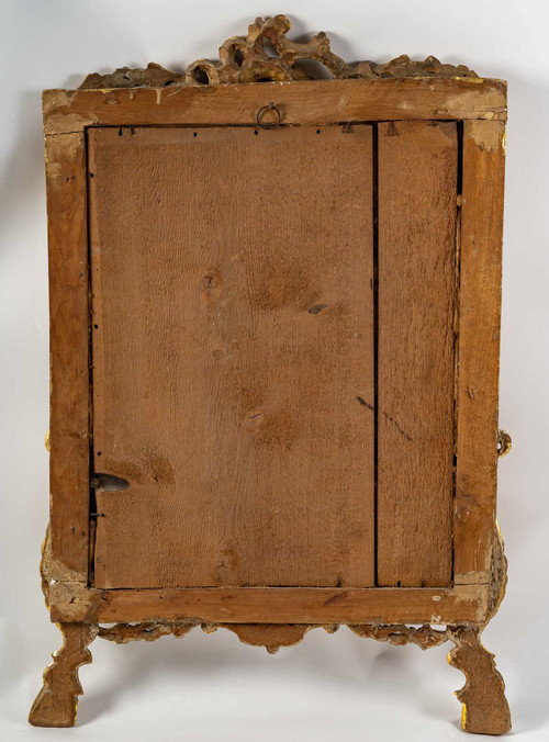 Carved and gilded wood mirror, Italian work from the mid-18th century circa 1750-1760