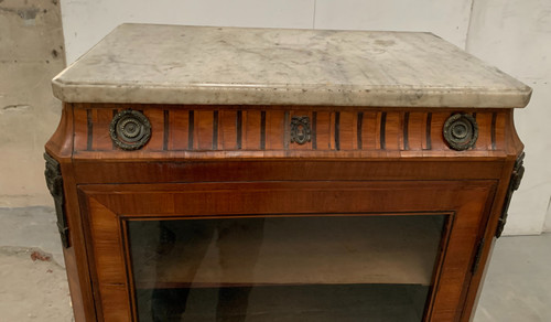 Louis XVI style one-door display cabinet in wood marquetry XX century