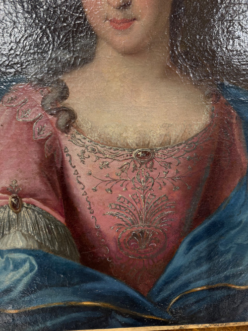 Gemälde Porträt Elegante 18. Jahrhundert HST