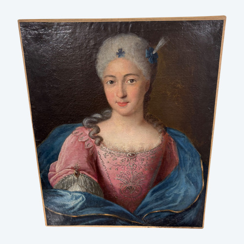 Gemälde Porträt Elegante 18. Jahrhundert HST