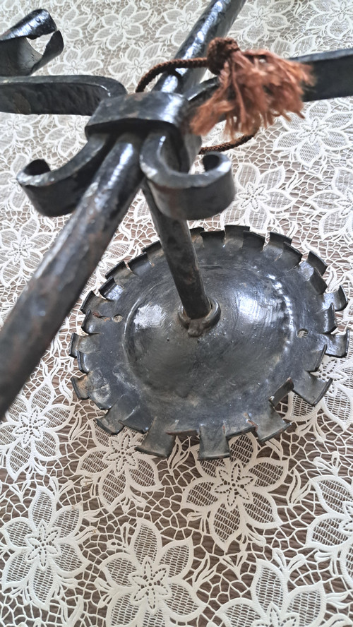Rooster-shaped wall lamp in D.L.G. wrought iron "des Ateliers de Marolles