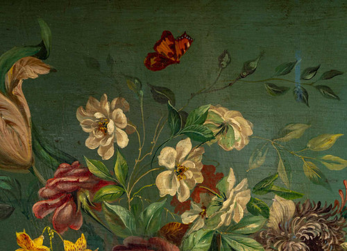 Blumenstrauß auf einem Steingebälk Öl auf Leinwand um 1880-1890
