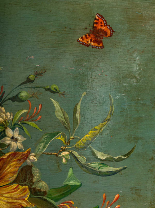 Blumenstrauß auf einem Steingebälk Öl auf Leinwand um 1880-1890