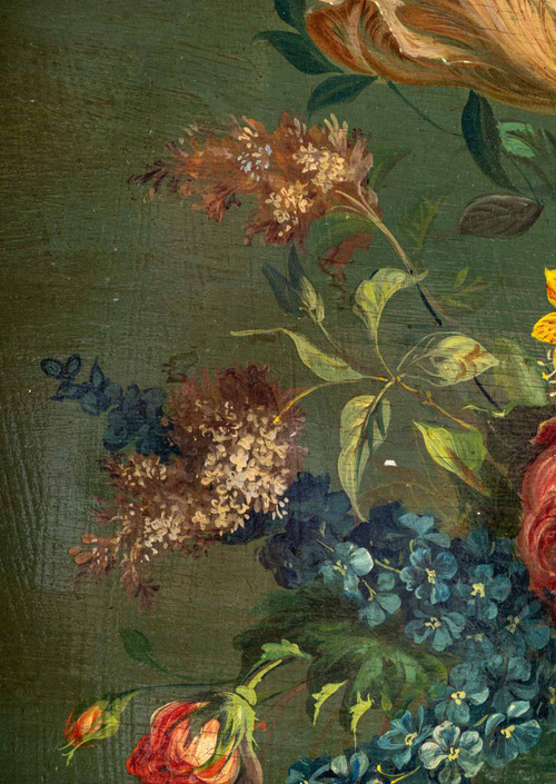 Blumenstrauß auf einem Steingebälk Öl auf Leinwand um 1880-1890