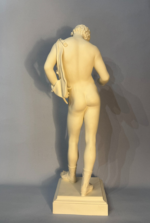 Gustavsberger Manufaktur Narziss von Pompeji oder Dyonisos Biskuitskulptur.