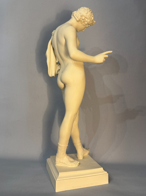 Gustavsberger Manufaktur Narziss von Pompeji oder Dyonisos Biskuitskulptur.
