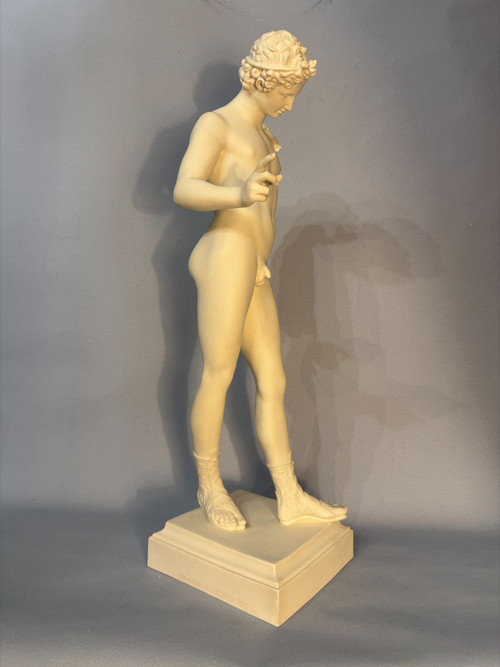 Gustavsberger Manufaktur Narziss von Pompeji oder Dyonisos Biskuitskulptur.