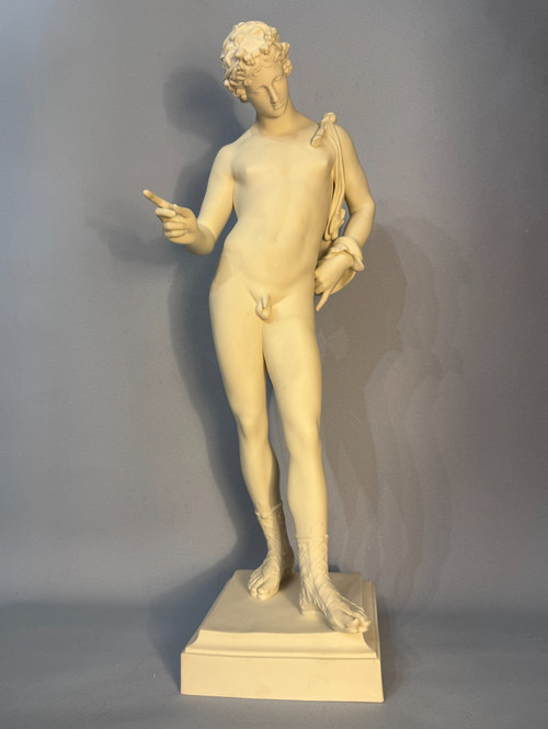 Gustavsberger Manufaktur Narziss von Pompeji oder Dyonisos Biskuitskulptur.