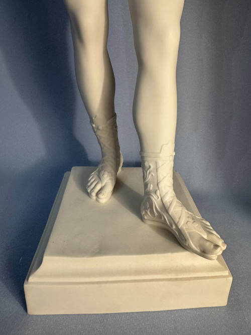 Gustavsberger Manufaktur Narziss von Pompeji oder Dyonisos Biskuitskulptur.