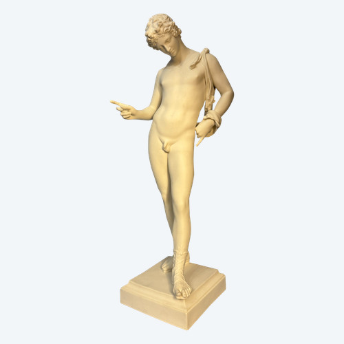 Gustavsberger Manufaktur Narziss von Pompeji oder Dyonisos Biskuitskulptur.