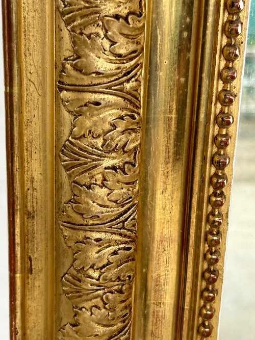 Miroir Louis Phillipe Bois Et Stuc Doré Late 19th century H 138 X L 95 Cm