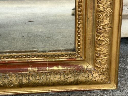 Miroir Louis Phillipe Bois Et Stuc Doré Late 19th century H 138 X L 95 Cm