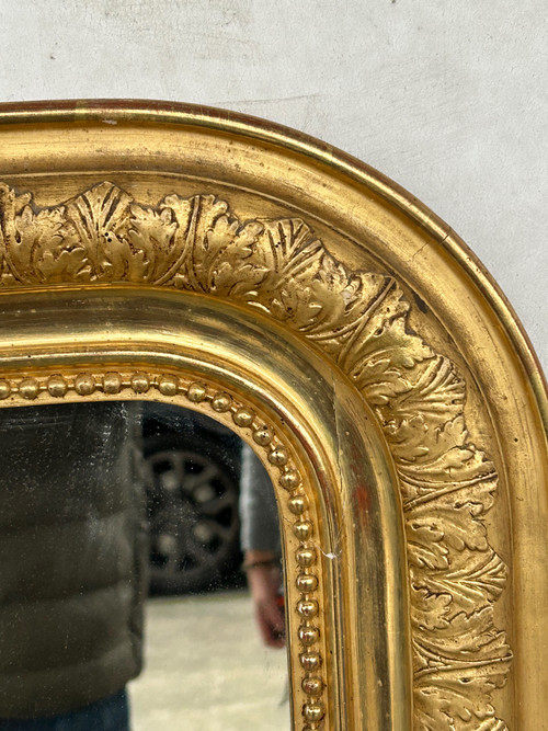 Miroir Louis Phillipe Bois Et Stuc Doré Late 19th century H 138 X L 95 Cm
