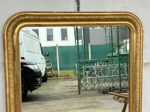 Miroir Louis Phillipe Bois Et Stuc Doré Late 19th century H 138 X L 95 Cm