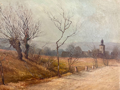 Gemälde Deutsche Landschaft Weimar von Johannes Köhler - Öl auf Leinwand (50cm x 35cm)