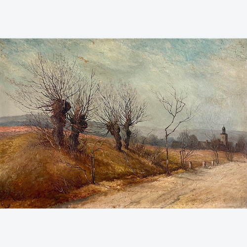 Gemälde Deutsche Landschaft Weimar von Johannes Köhler - Öl auf Leinwand (50cm x 35cm)
