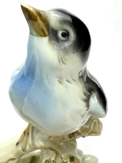 Coppia di uccelli in porcellana tedesca