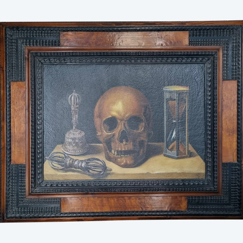 Vanitas, großes Öl auf Leinwand nach Philippe de Champaigne (1602-1674).