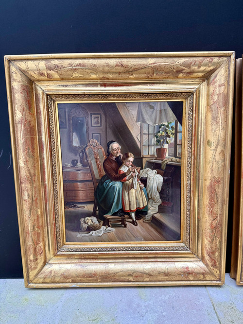 PAAR ÖL AUF PANEL - FRANZÖSISCHE SCHULE DES XIX. JAHRHUNDERTES, DIE HAUT -.