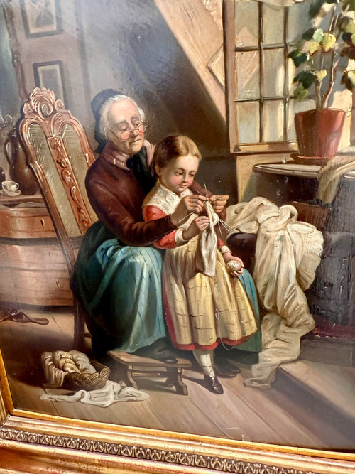 PAAR ÖL AUF PANEL - FRANZÖSISCHE SCHULE DES XIX. JAHRHUNDERTES, DIE HAUT -.