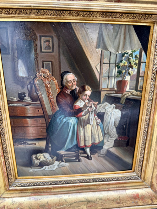 PAAR ÖL AUF PANEL - FRANZÖSISCHE SCHULE DES XIX. JAHRHUNDERTES, DIE HAUT -.