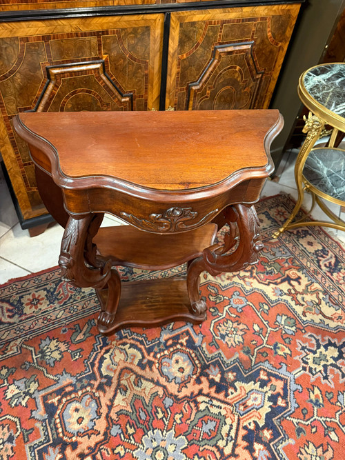 PICCOLA CONSOLE IN STILE LOUIS PHILIPPE IN MOGANO