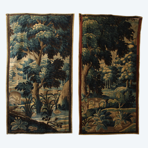  Pair of Verdures, tapestry door Aubusson 18th century