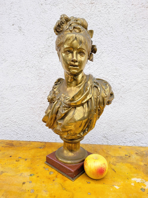 A Carrier, Frauenbüste aus Bronze, Signiert, 19. Jahrhundert