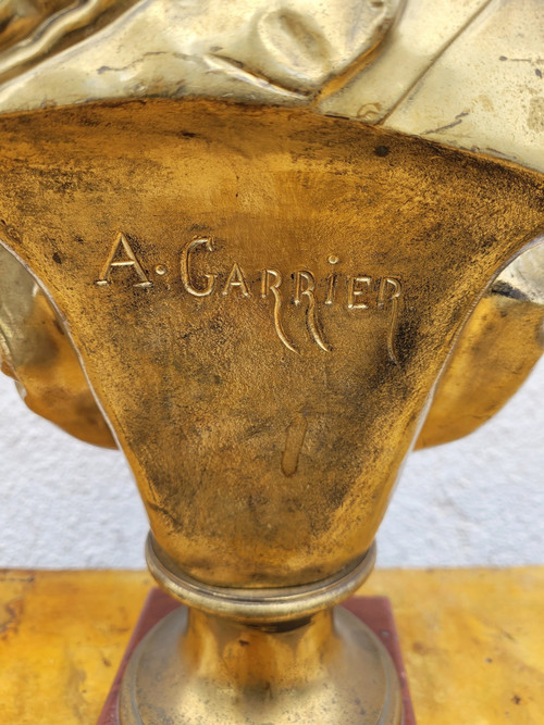 A Carrier, Frauenbüste aus Bronze, Signiert, 19. Jahrhundert