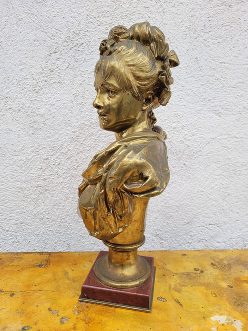 A Carrier, Frauenbüste aus Bronze, Signiert, 19. Jahrhundert