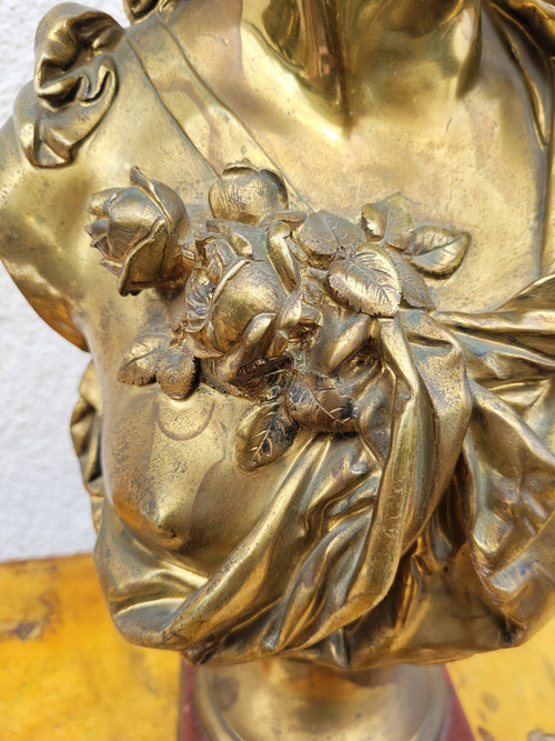 A Carrier, Frauenbüste aus Bronze, Signiert, 19. Jahrhundert