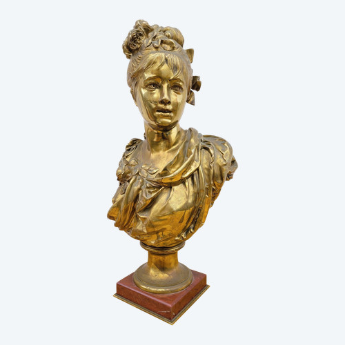 A Carrier, Frauenbüste aus Bronze, Signiert, 19. Jahrhundert