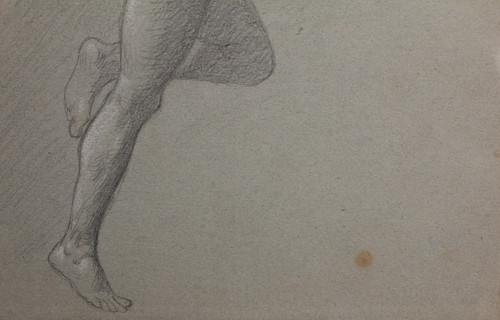 Lead pencil drawing 'Nue en mouvement' Victor René Livache (1872-1944)