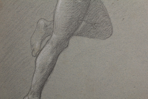 Lead pencil drawing 'Nue en mouvement' Victor René Livache (1872-1944)