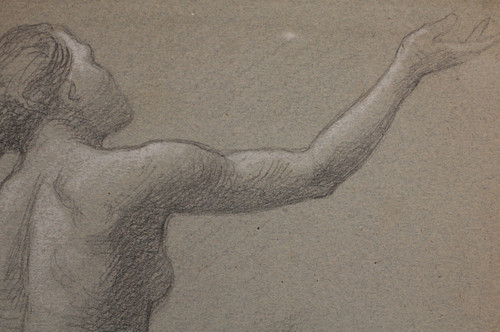 Lead pencil drawing 'Nue en mouvement' Victor René Livache (1872-1944)