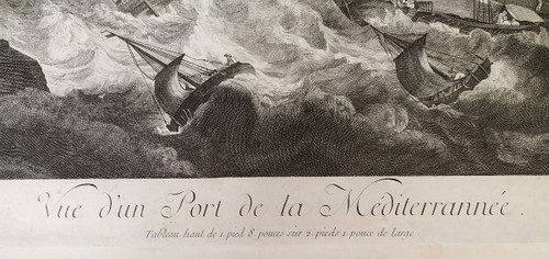  Älterer Stich Marine Hafen Im Mittelmeer nach Ludolf Bakhuizen 18.