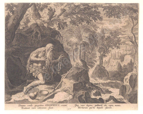 Johannes I Sadeler (Nachfolger von) 1550-1600 St. Onuphra, Gemälde, um 1600-50, Flämische Schule