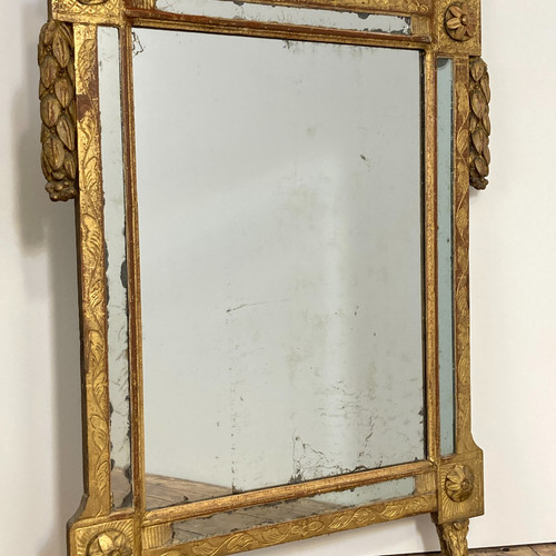 Grand miroir à parecloses d'époque Louis XVI