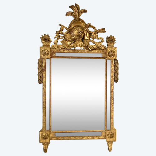 Grand miroir à parecloses d'époque Louis XVI