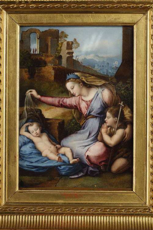 THE VIRGIN AND CHILD WITH LITTLE ST. JOHN, AFTER RAPHAEL (1483-1520)