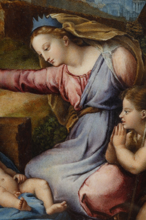 THE VIRGIN AND CHILD WITH LITTLE ST. JOHN, AFTER RAPHAEL (1483-1520)