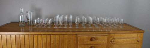 Art Deco glassware set 50 pieces